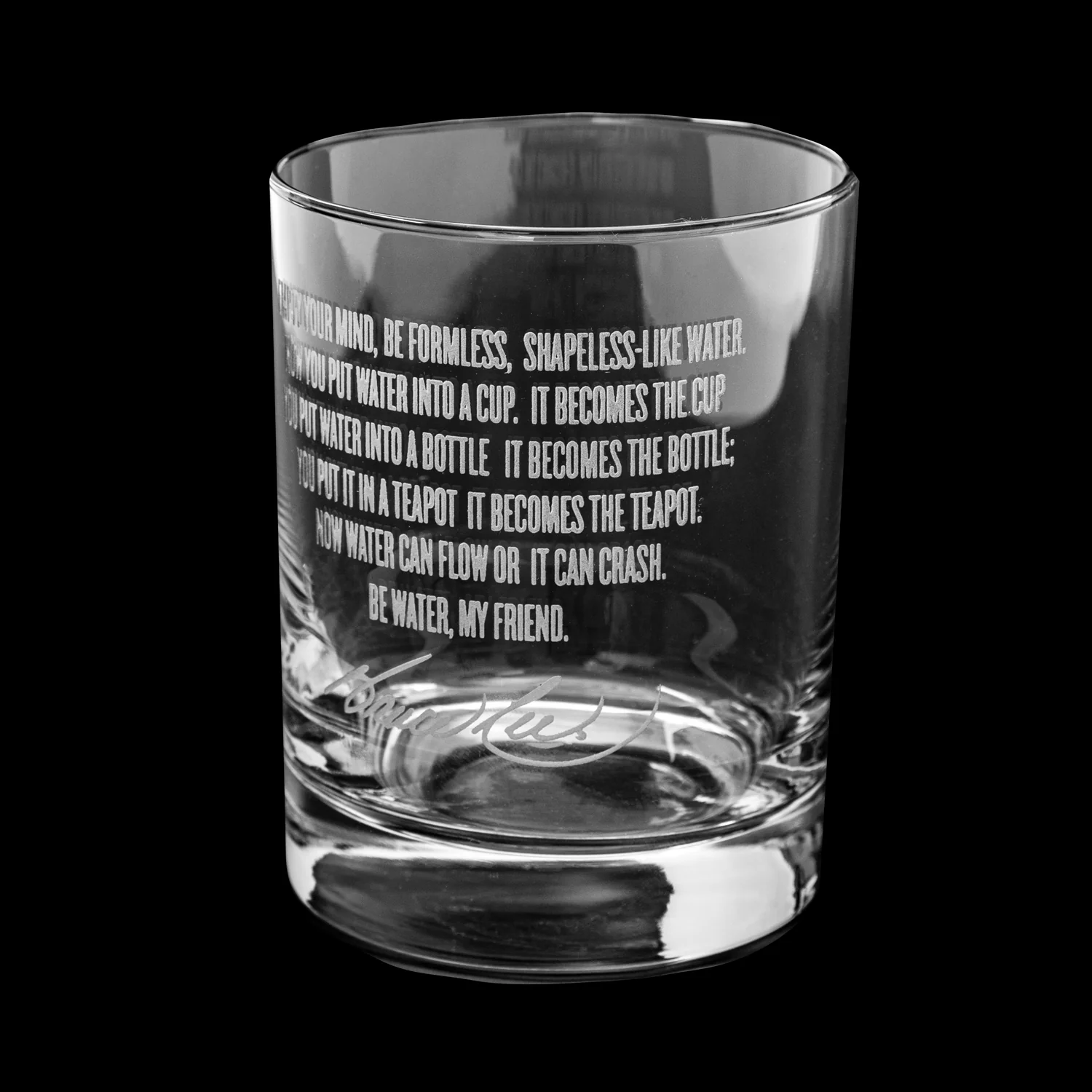 Be Water Full Quote 13.5oz Etched Glass - Image 3